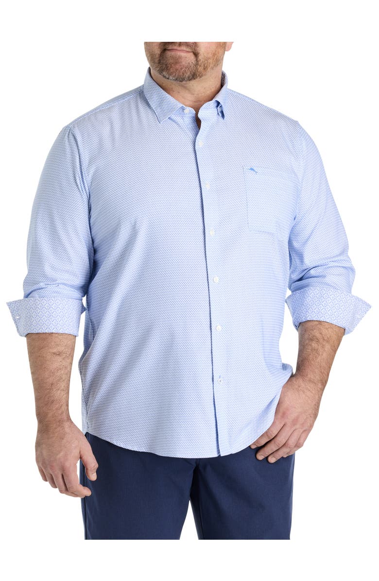 Tommy Bahama Big & Tall Sarasota Stretch Ventura Coast Sport Shirt, Main, color, Vacation Blue