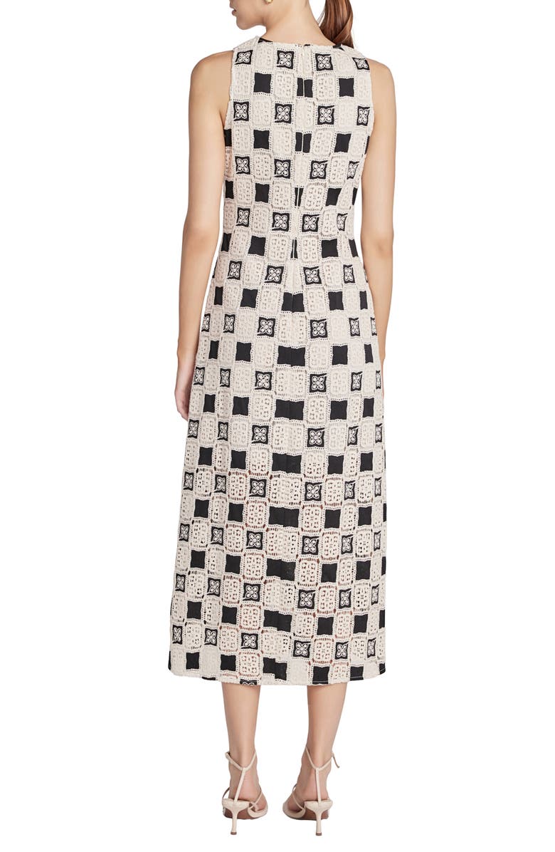 English Factory Crochet Patchwork Sleeveless Maxi Dress, Alternate, color, Ivory/Black