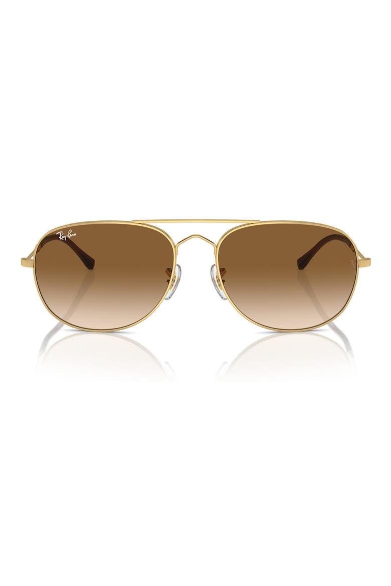 Bain Bridge 57mm Pillow Gradient Aviator Sunglasses, Main, color, GOLD FLASH