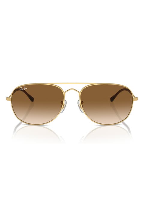 Bain Bridge 60mm Gradient Pillow Aviator Sunglasses