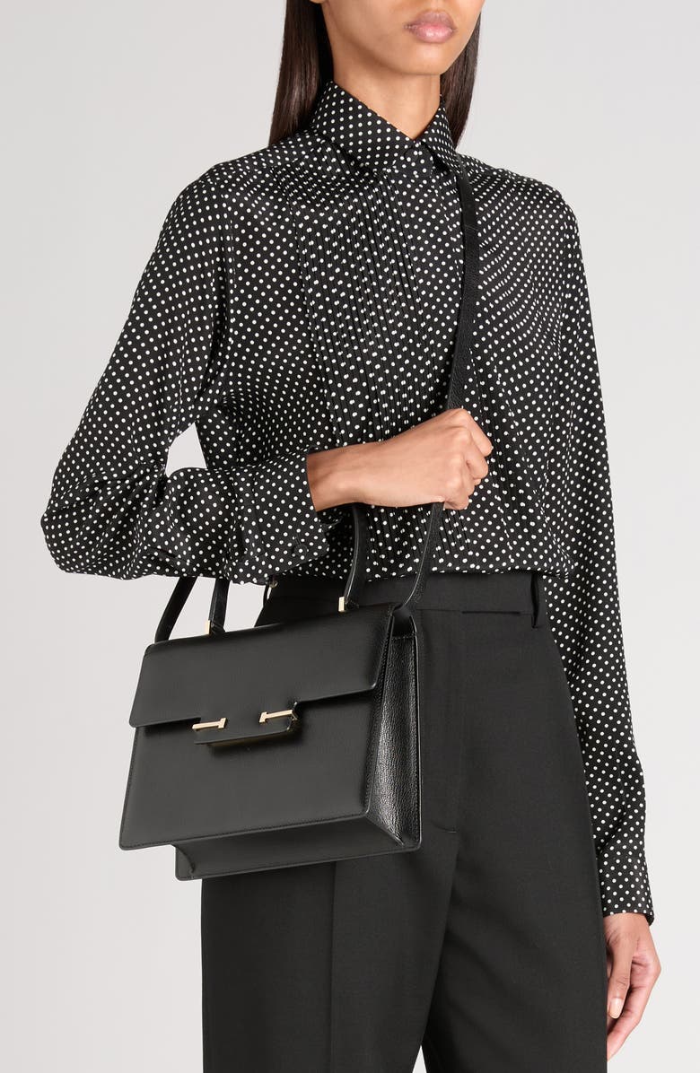 TOM FORD Small Double T Leathe Top Handle Bag, Alternate, color, Black