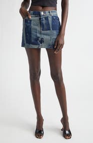 Jean Paul Gaultier Newspaper Print Denim Miniskirt