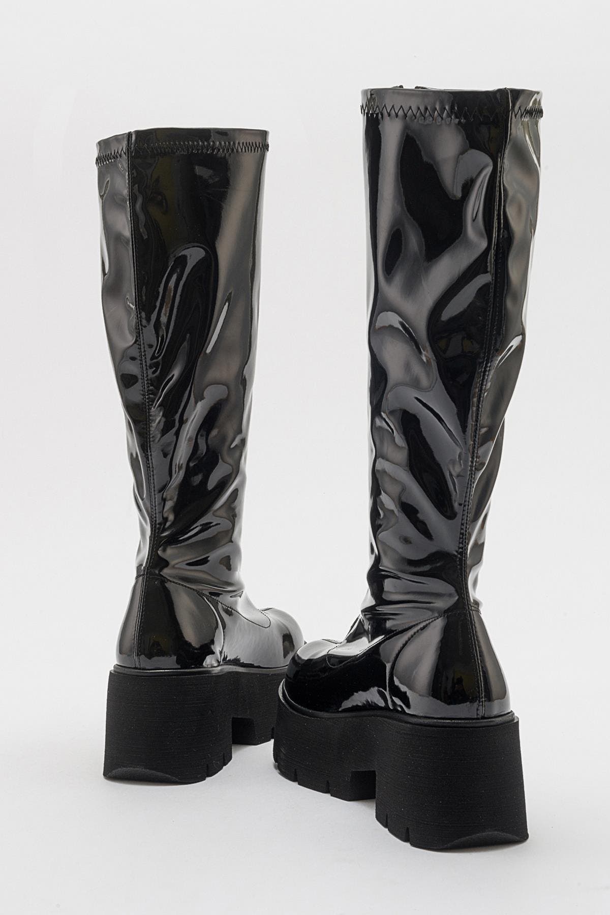 Amaronte Chunky Boot, Alternate, color, Black Patent Faux Leather