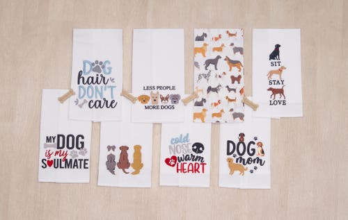 C & F Home C&f Home Dog Is My Soulmate Kitchen And Bathroom Embroidered Waffle Hand Towel In Multi