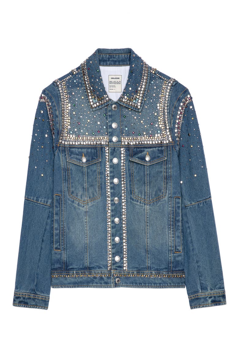 Killer Studs Denim Jacket, Alternate, color, LIGHT BLUE