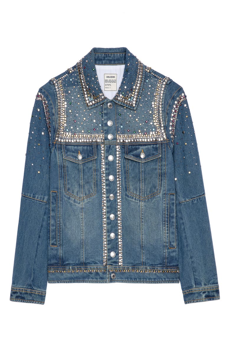 Zadig & Voltaire Killer Studs Denim Jacket, Alternate, color, 