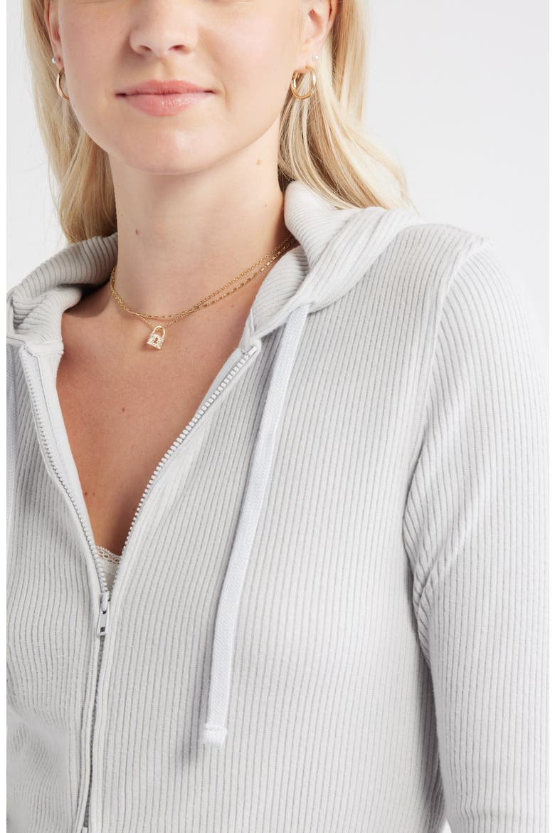 Hacci Rib Zip Hoodie, Alternate, color, GREY MICRO