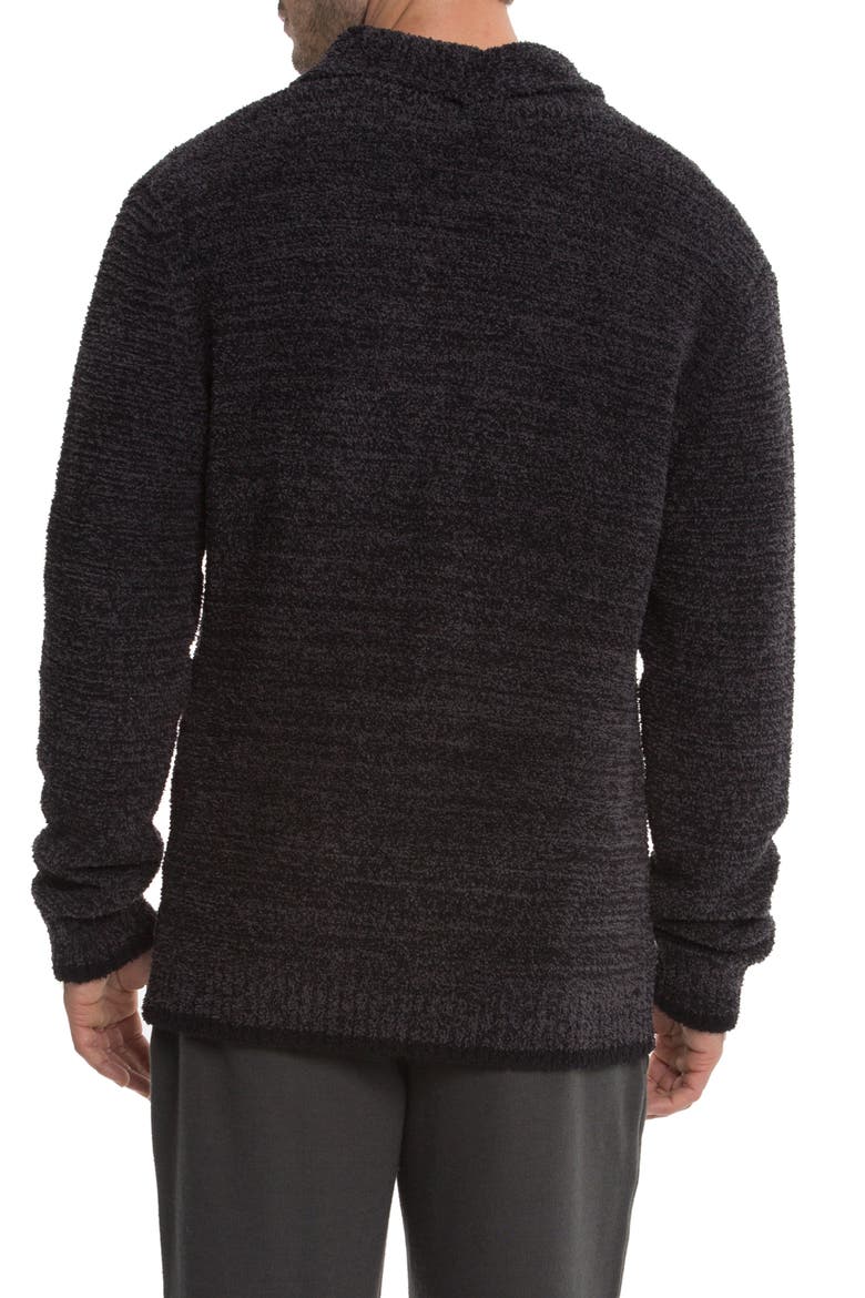 Barefoot Dreams Shawl Collar Cardigan, Alternate, color, CARBON/ BLACK