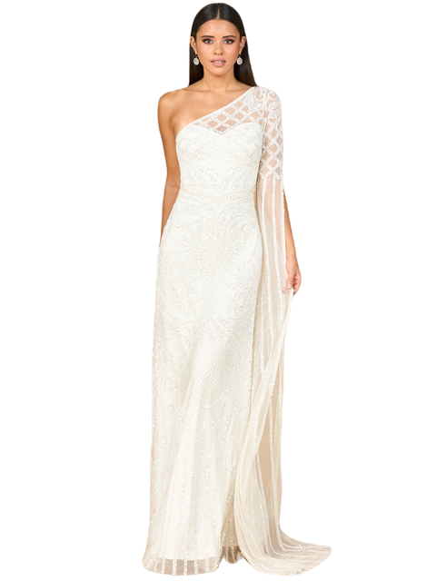 One Sleeve Beaded Gown
