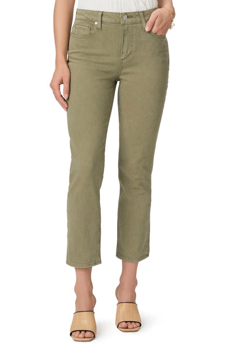 PAIGE Cindy Crop Straight Leg Jeans, Main, color, Vintage Mossy Green