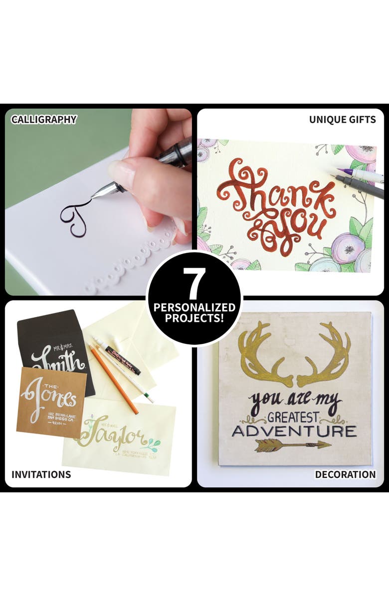Introduction To Creative Lettering Kit Unleash Your Inner Artist, Alternate, color, 