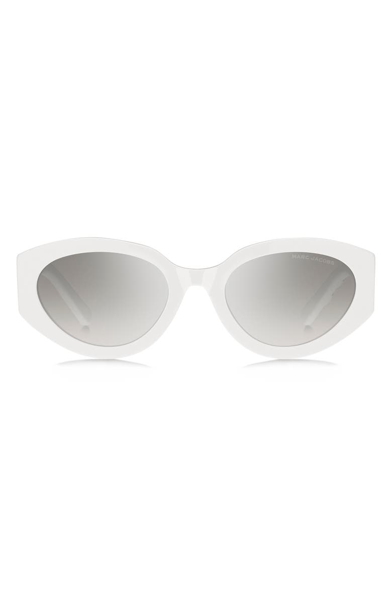 Marc Jacobs 54mm Round Sunglasses, Main, color, White Grey/ Grey Silver