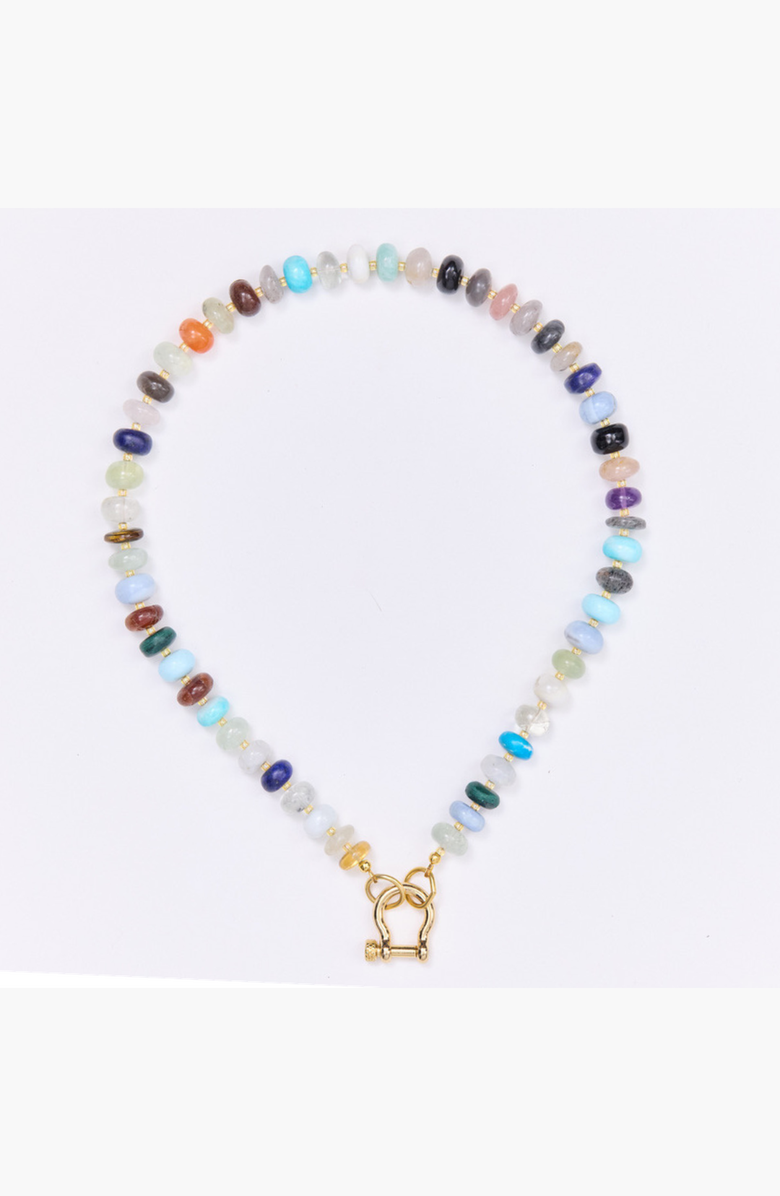 SHOP SPICY DAN Lyla Mixed Gemstone Gold Plated Necklace, Alternate, color, Mixed Gemstone