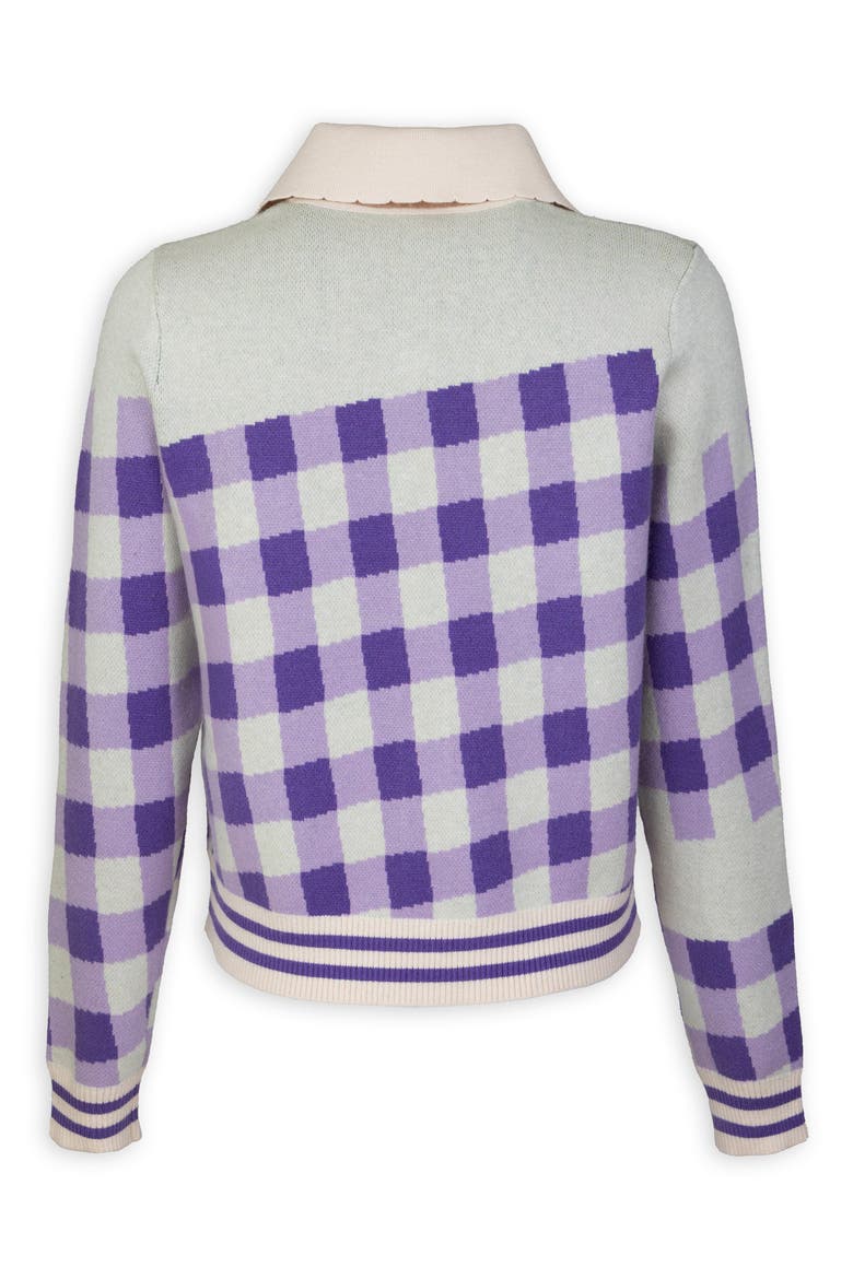 Vineyard Gingham Knit Cardigan, Alternate, color, IVORY MULTI