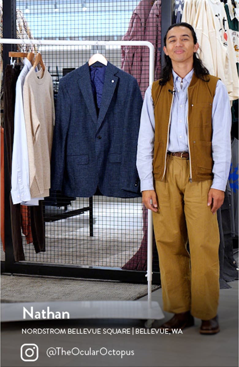 Karl Mini Houndstooth Check Wool & Cotton Blend Sport Coat, sales video thumbnail