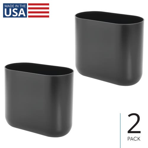 Idesign Slim Plastic Bathroom Trash Can 2-pack In Gray