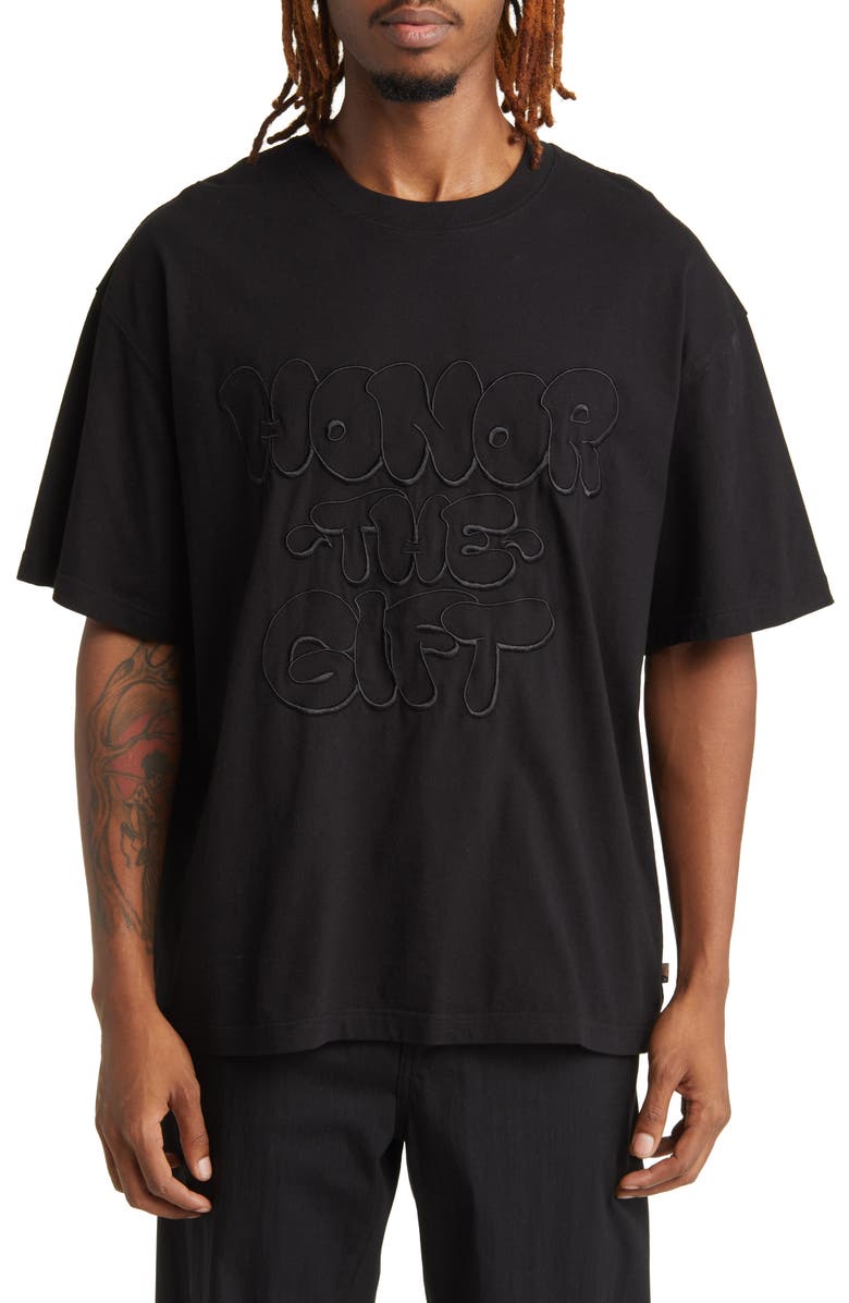 HONOR THE GIFT Amp'd Up Embroidered T-Shirt, Main, color,