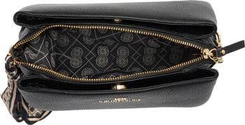 Triple Section Crossbody Bag with Scarf
