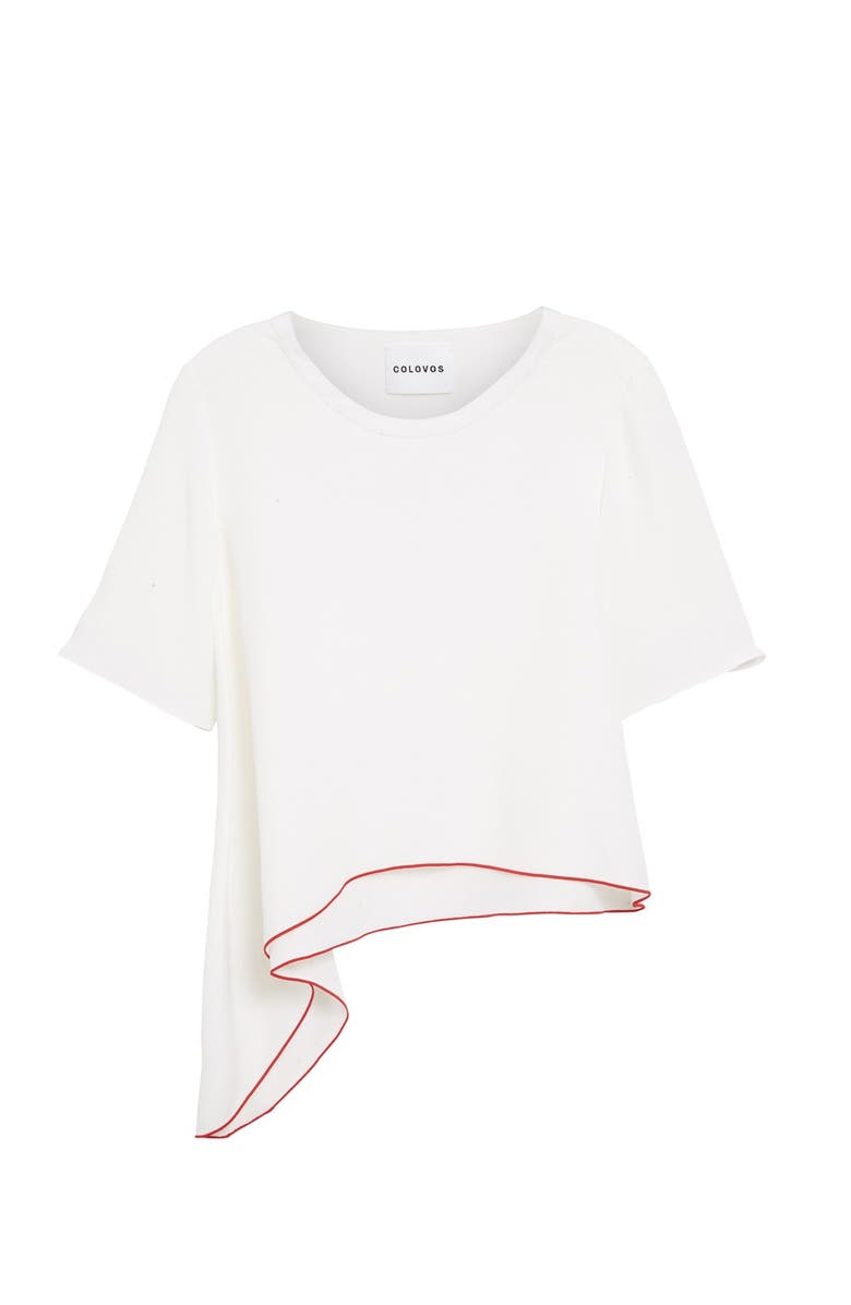 Colovos Asymmetrical Silk Tee, Alternate, color, 