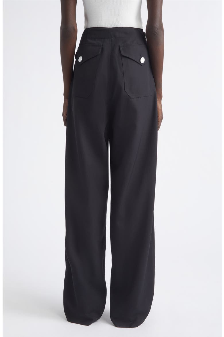 Aitana Straight Leg Tropical Wool Pants, Alternate, color, BLACK