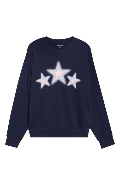 Pacsun 3 Stars Cotton Blend Sweatshirt In Blue