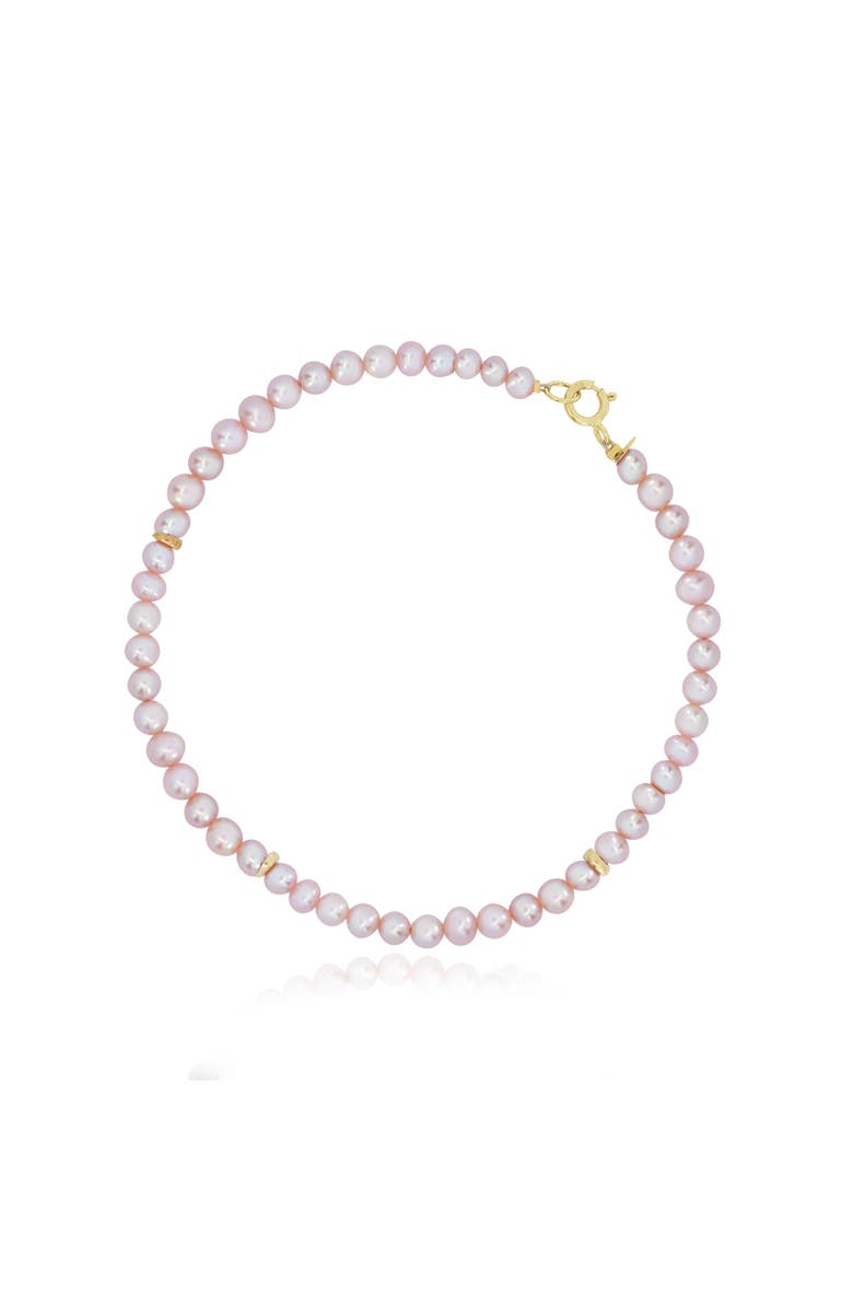 The Lovery Fine Jewelry Pink Pearl Round Bead Bracelet, Main, color, Pink Pearl