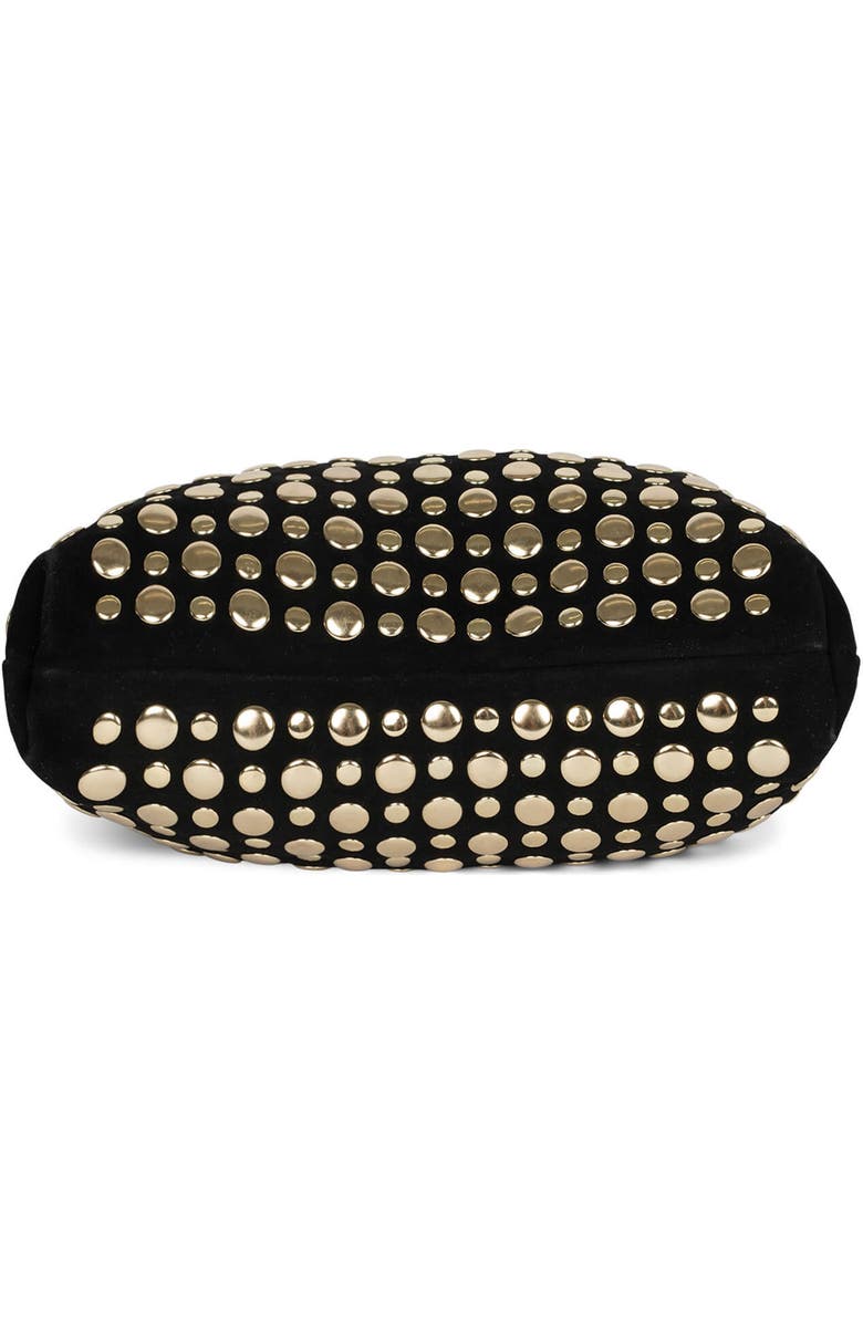 Jeffrey Campbell Lil-Brat Leather Handbag, Alternate, color, Black Suede Gold