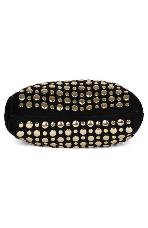 Jeffrey Campbell Lil-brat Leather Handbag In Black Suede Gold