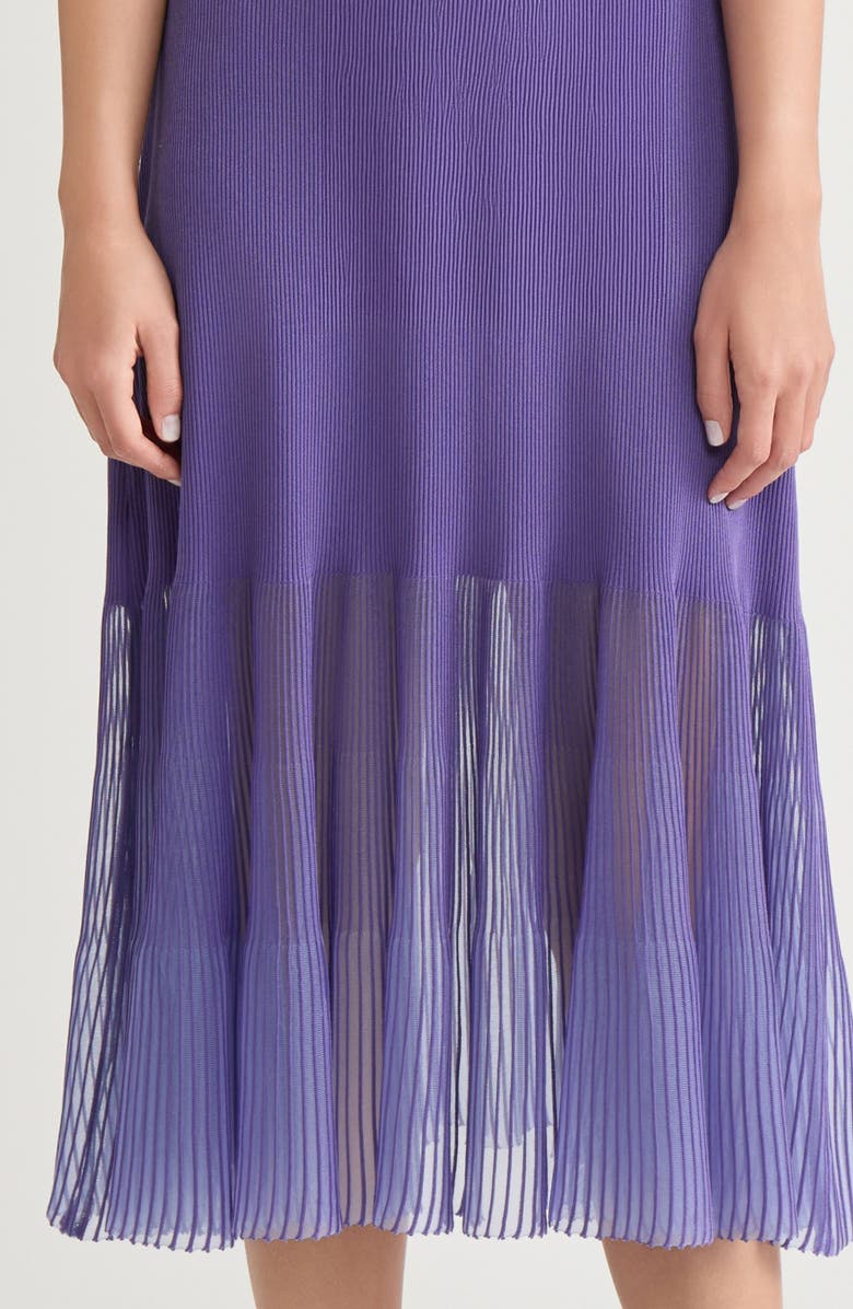 Misook Rib Midi Sweater Dress, Alternate, color, Concord Purple