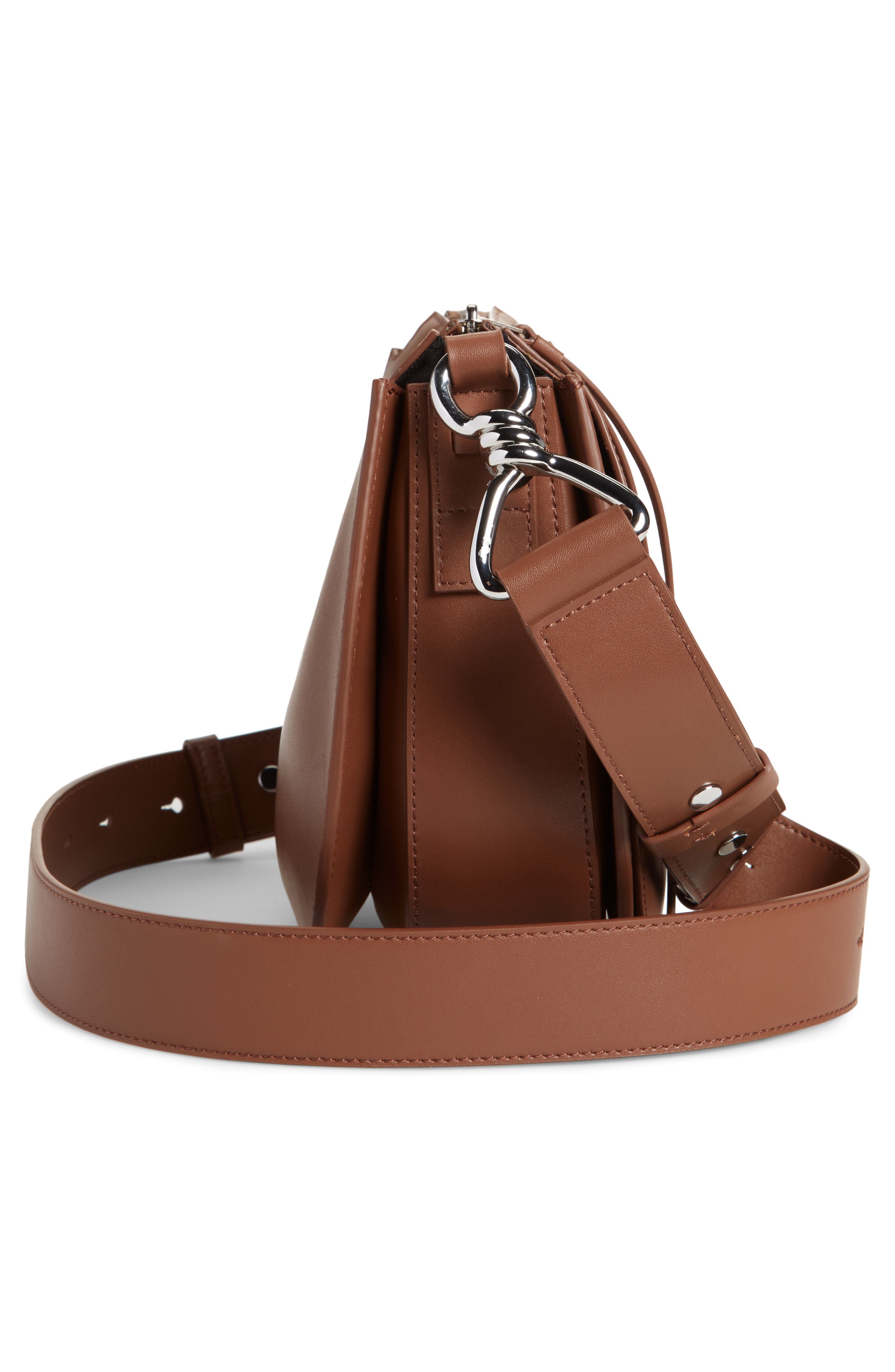 AllSaints Captain Round Leather Crossbody Bag, Alternate, color, 