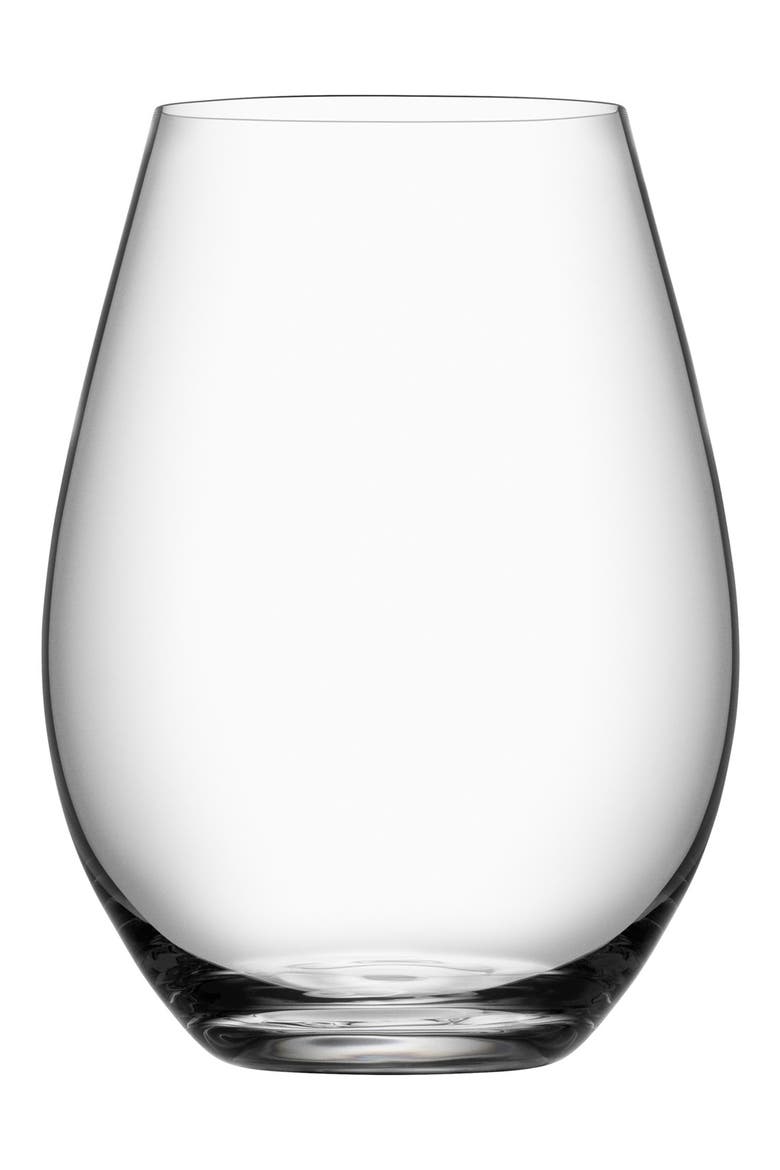 More Set of 4 Stemless Wine Glasses, Main, color, WHITE