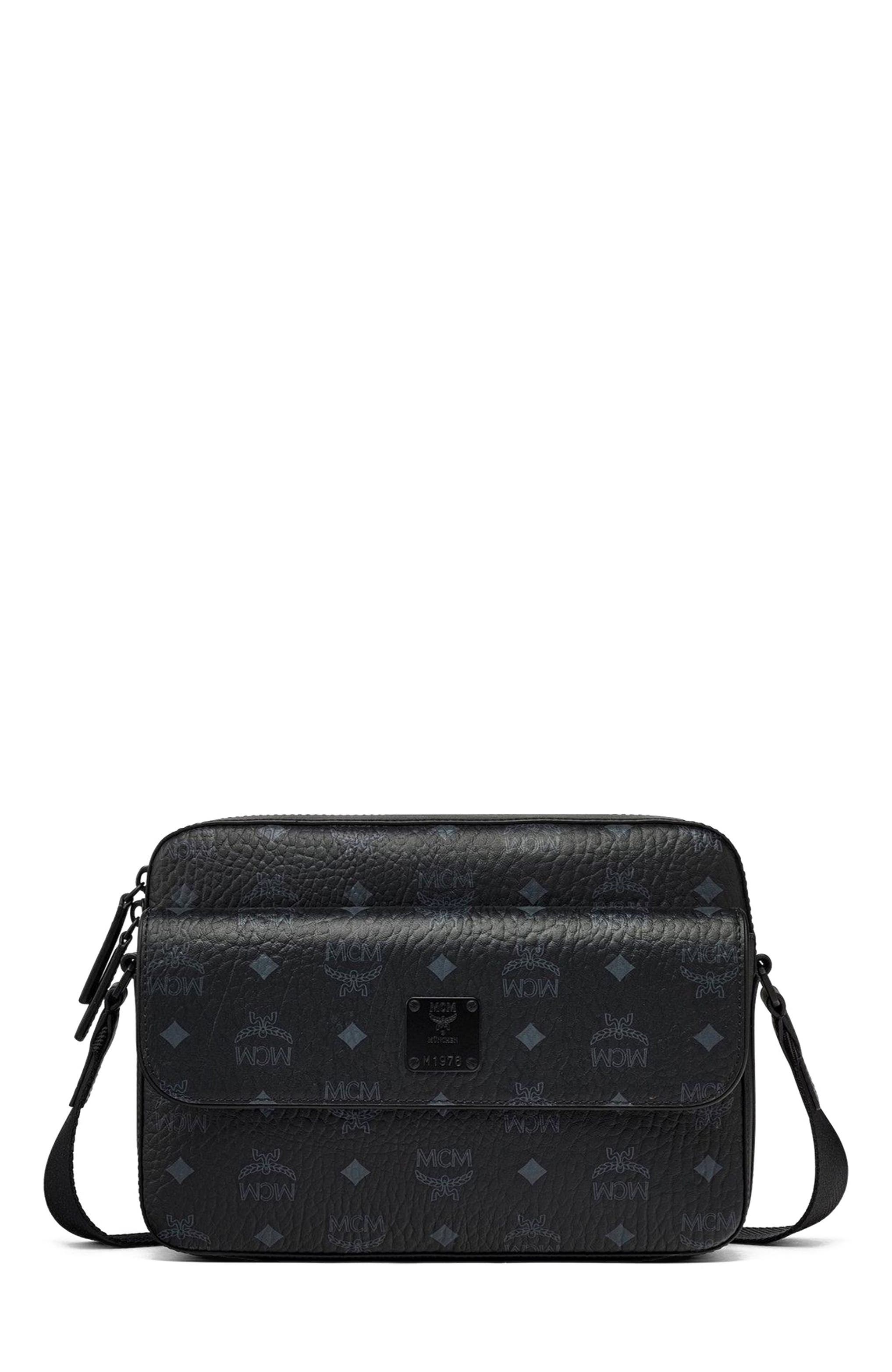 MCM Aren Messenger Bag in Visetos, Main, color, 