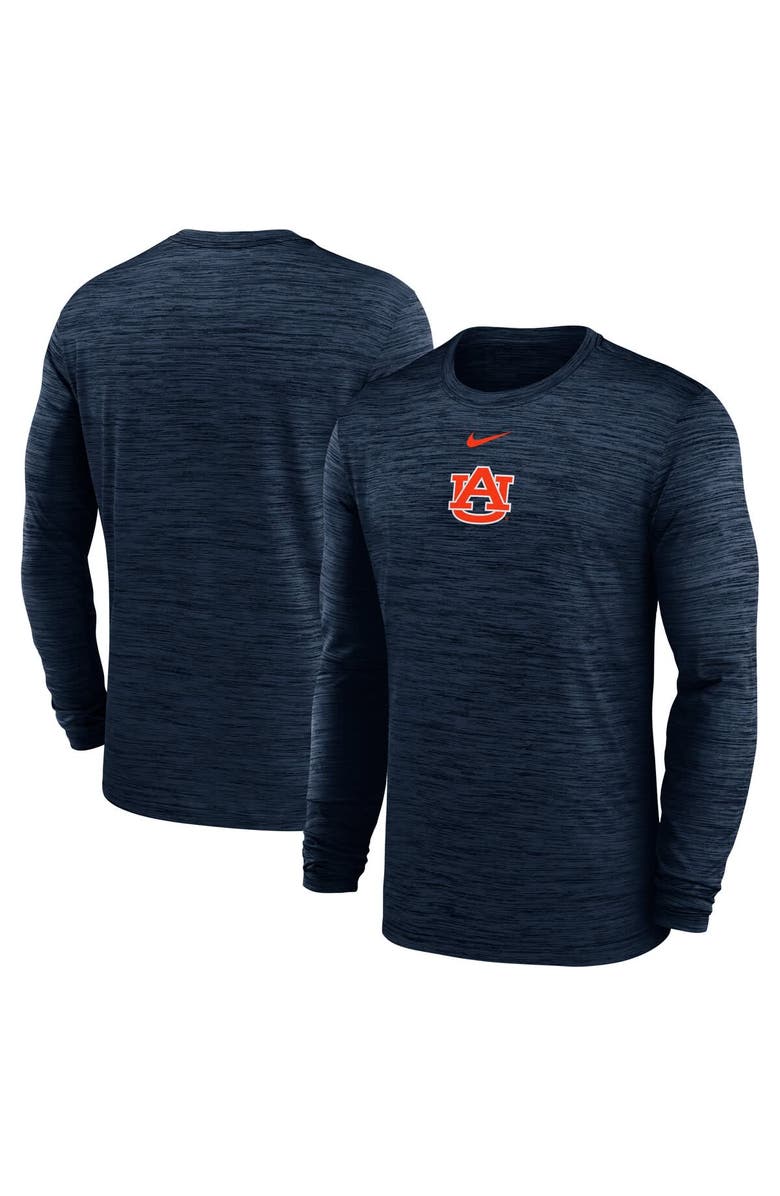 Nike Men's Nike Navy Auburn Tigers 2025 Sideline Velocity Dri-FIT Long Sleeve T-Shirt, Main, color,