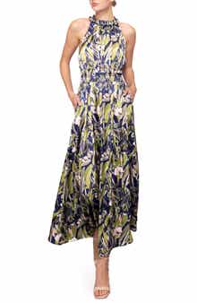 Print Ruffle Sleeveless Maxi Dress