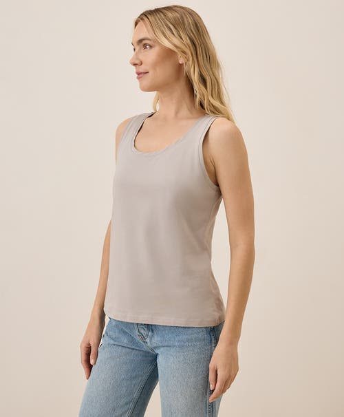 Pact Organic Cotton Luxe Stretch Jersey Slim Tank In Nickel