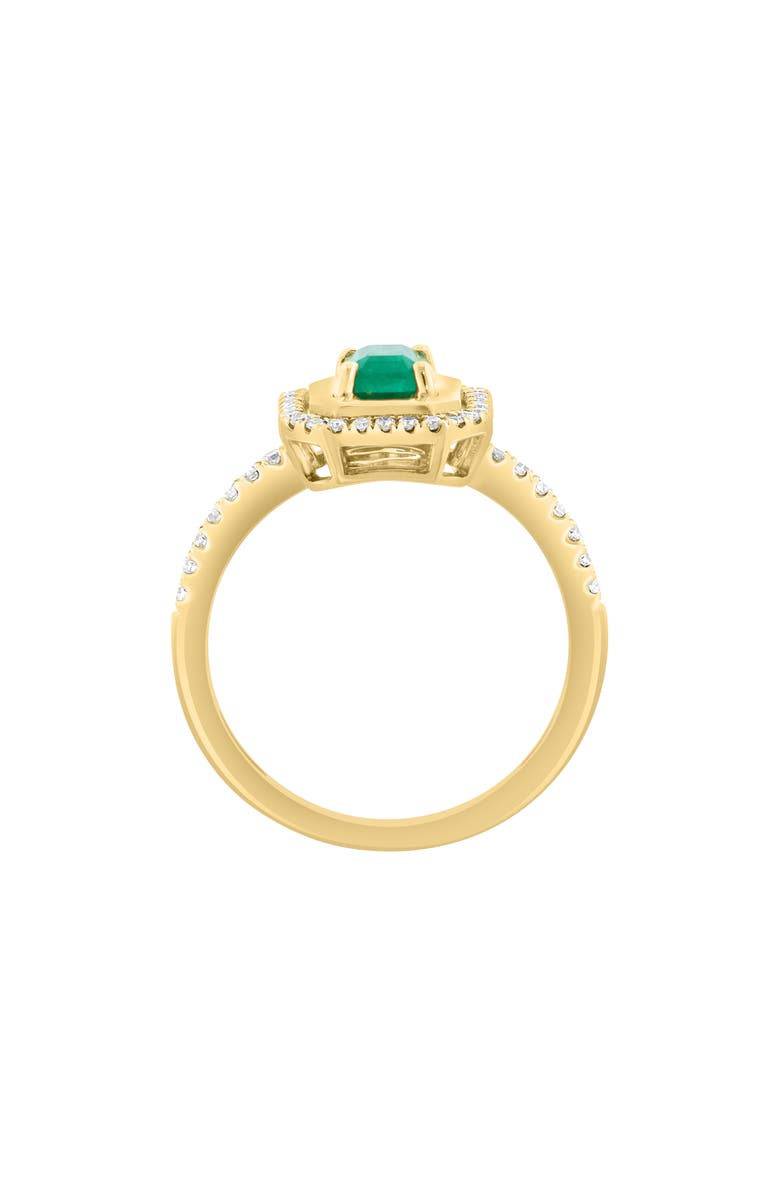 EFFY 14K Gold Emerald & Diamond Pavé Ring, Alternate, color,