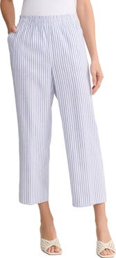 Jones New York Stripe Pull-On Wide Leg Pants