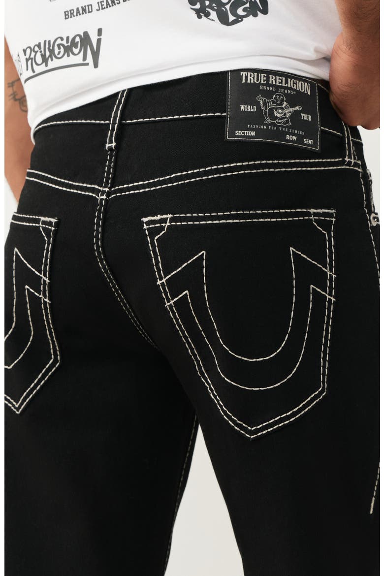 Geno Big T Contrast Stitch Slim Leg Jeans, Alternate, color, RINSE BLACK