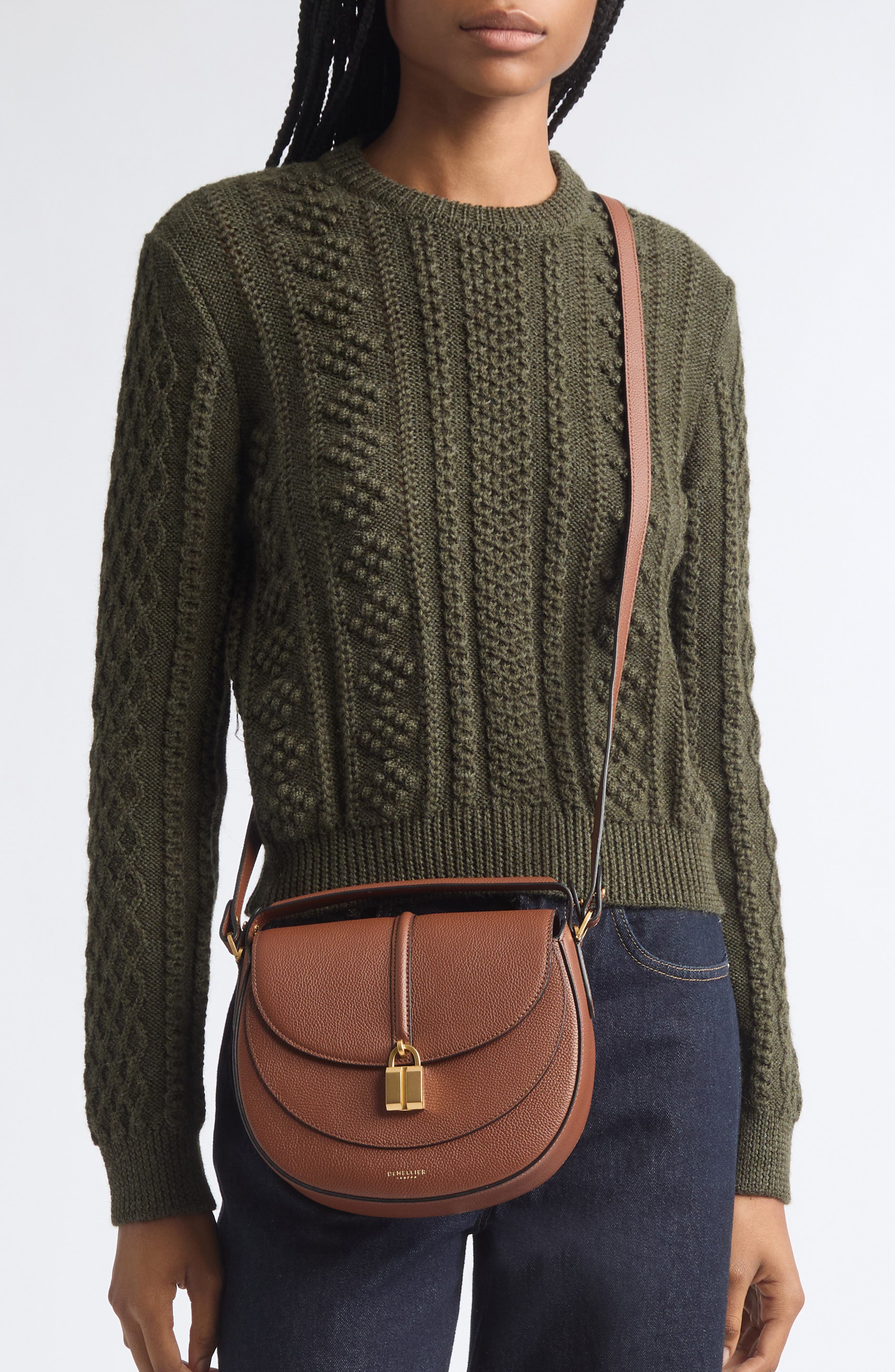 Siena Leather Saddle Bag, Alternate, color, TAN