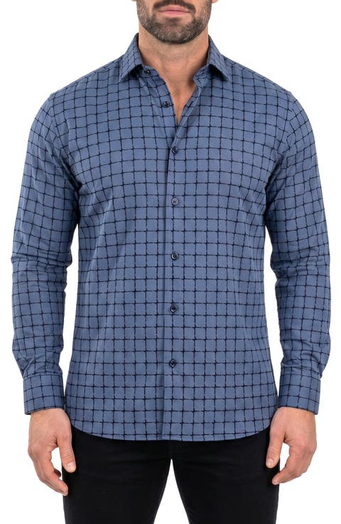 Fibonacci Performance Grid Dress Shirt