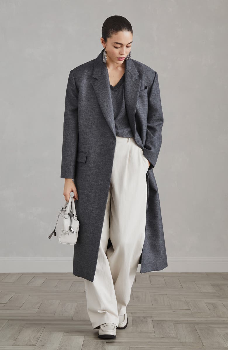 Brunello Cucinelli Cashmere sweater with precious ribbed neckline, Alternate, color, 