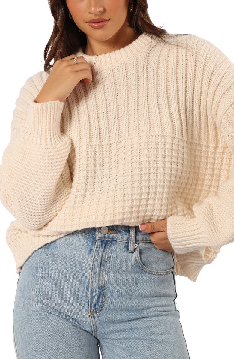 Petal & Pup Alegra Oversize Rib Crewneck Sweater, Main, color, 