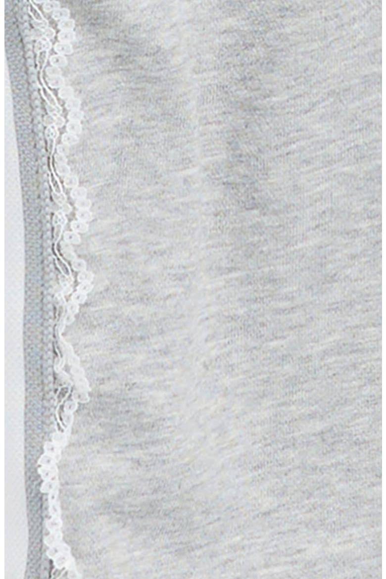 Kids' Lace Trim Sleeveless Cotton Blend Hoodie, Alternate, color, HEATHER GREY