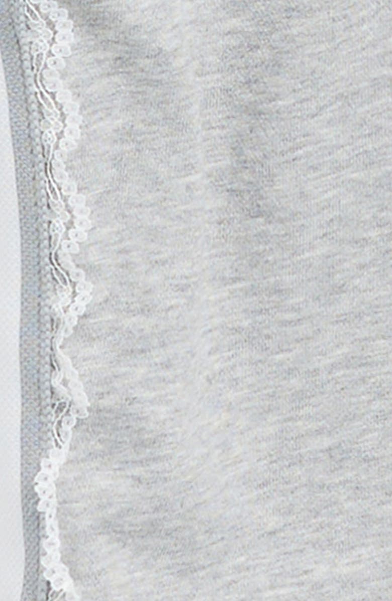 Tractr Kids' Lace Trim Sleeveless Cotton Blend Hoodie, Alternate, color, Heather Grey