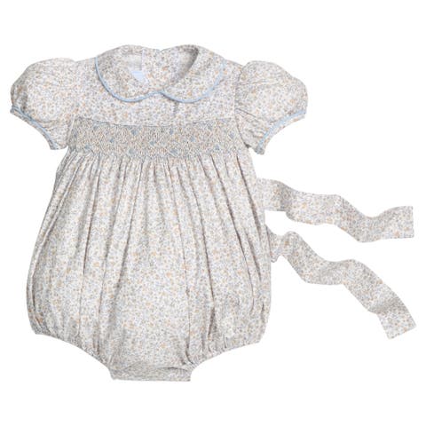Floral Smocked Peter Pan Bubble (Baby)