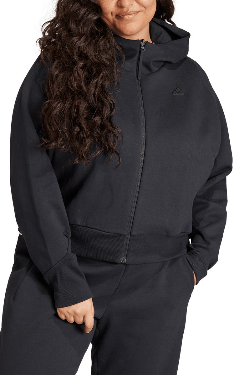 adidas Z.N.E. Loose Fit Performance Zip Hoodie, Main, color, 