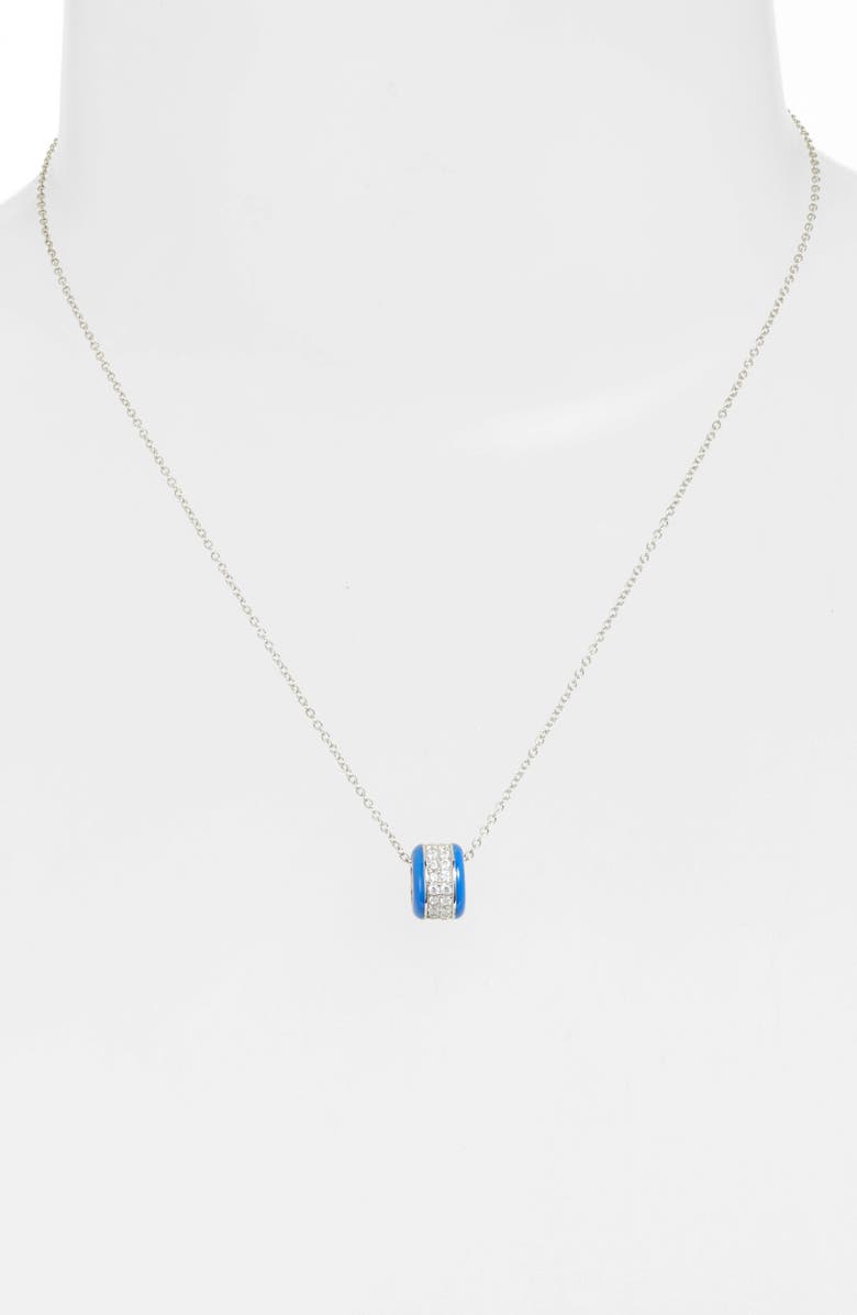 Argento Vivo Sterling Silver Argento Vivo Pavé Enamel Wheel Pendant Necklace, Alternate, color,