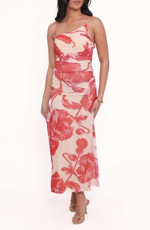 Jasmine Floral Asymmetric Neck Dress