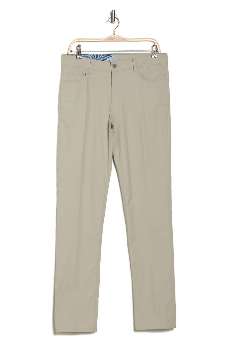 Flat Front Slim Leg Performance Twill Pants, Alternate, color, STONE