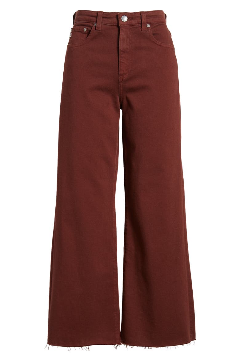 Saige Mid Rise Ankle Wide Leg Jeans, Alternate, color, DARK PLUM
